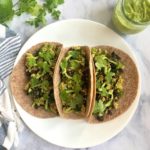 Tofu Scramble Breakfast Tacos with Avocado Cilantro Crema