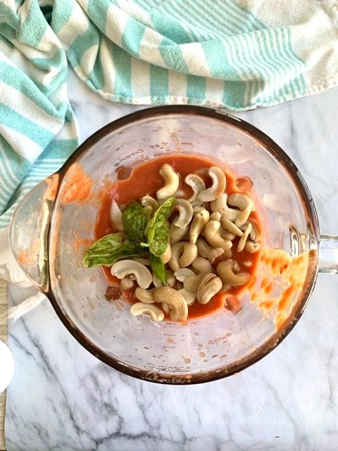 Vegan Tomato Cream Sauce with Pasta [GF, Oil-Free]