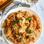 Vegan Baked Ziti with Almond Ricotta & Tomato Cream Sauce