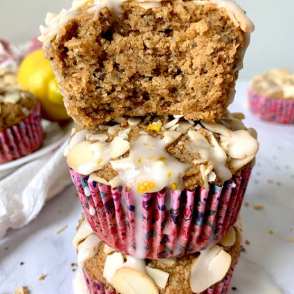 Vegan Lemon Almond Chia Breakfast Muffins [GF]