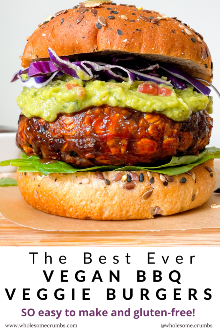 The Best Ever Vegan BBQ Veggie Burgers [GF] • Wholesome Crumbs