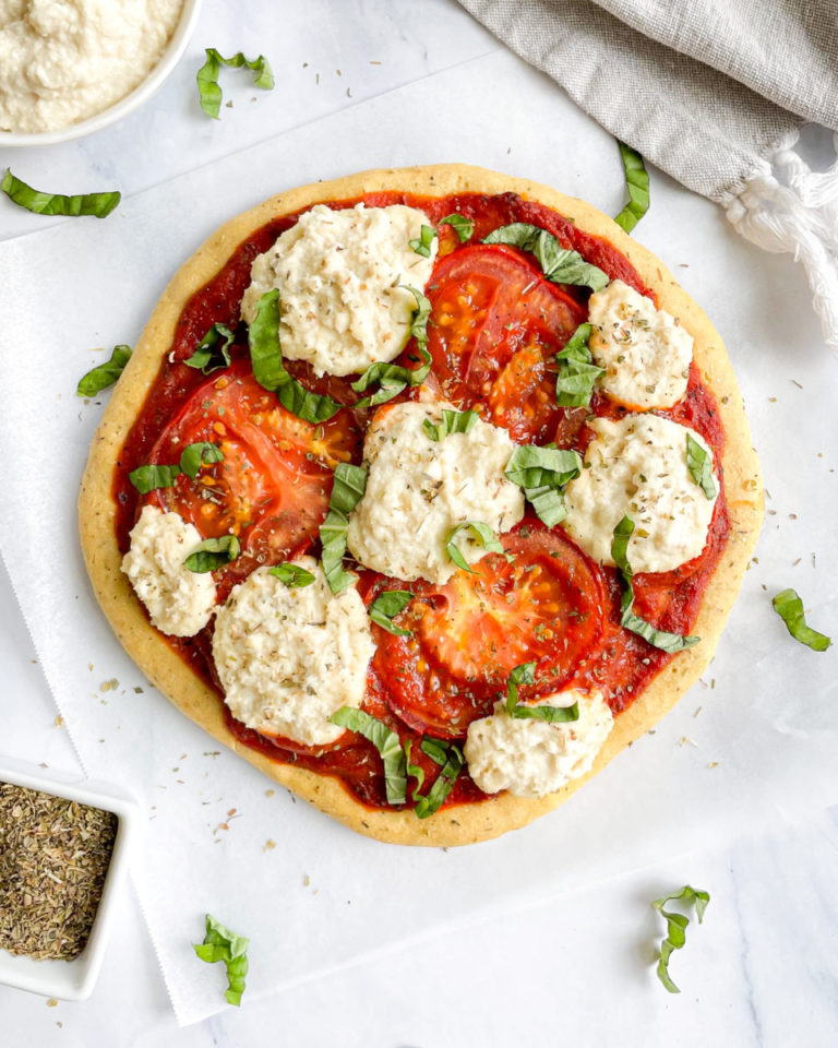 Vegan OilFree Chickpea Pizza Crust [GF] • Wholesome Crumbs